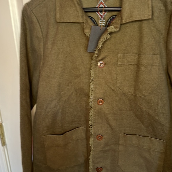 NWT LEO & SAGE Embroidered Utility Jacket Safari (size medium) - Picture 2 of 6
